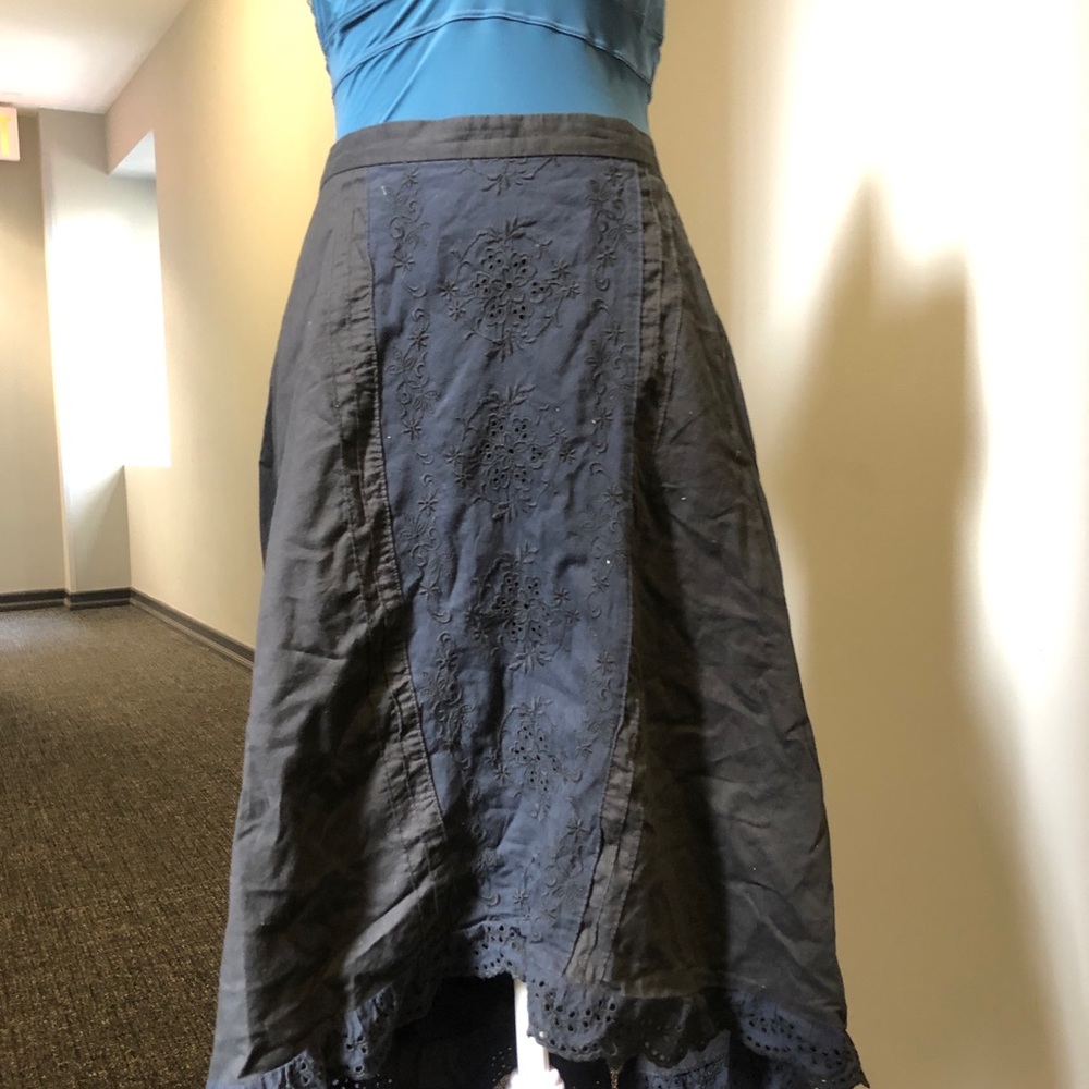 Lemon | Black Eyelet wrap skirt